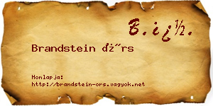 Brandstein Örs névjegykártya