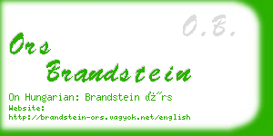 ors brandstein business card